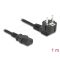 Delock PC tápkábel földelt csatlakozóval CEE 7/7 90 -ban hajlított - C13 anya, 1 m, 3 x 1,00 mm2 méretű fekete (81298)