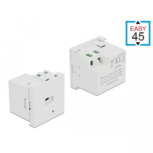 Delock Easy 45 USB töltő port modul 1 x USB Type-C  PD csatlakozó felülettel (81312)