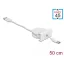 Delock Easy 45 modul USB 2.0 behúzhatós kábel A-típusú USB - USB Type-C  csatlakozókkal fehér (81318)