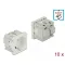 Delock 45 x 45 mm méretű, Easy 45 földelt hálózati csatlakozóaljzat, 10 db. Fekete (81320)