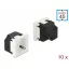 Delock 45 x 45 mm méretű, 45  elrendezésű Easy 45 földelt hálózati csatlakozóaljzat, 10 db. Fekete (81321)