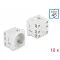 Delock 45 x 45 mm méretű, bővíthető, 45  elrendezésű Easy 45 földelt hálózati csatlakozóaljzat, 10 d (81324)