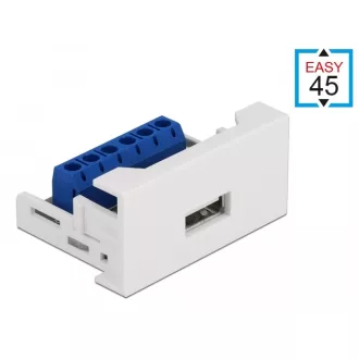   Delock Easy 45 modulos USB 2.0 A-típusú anya csatlakozó   sorkapocs 22,5 x 45 mm-es (81343)