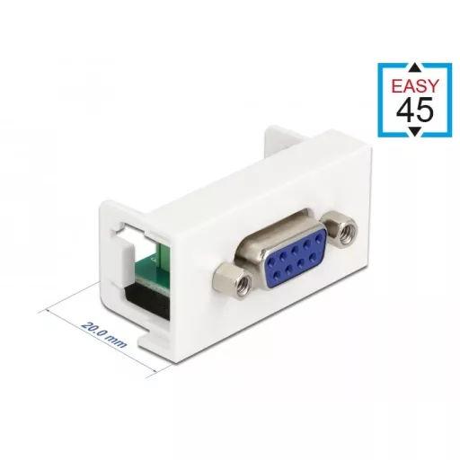 Delock Easy 45 Module D-Sub 9 tűs anya   6 tűs sorkapocs 22,5 x 45 mm (81348)