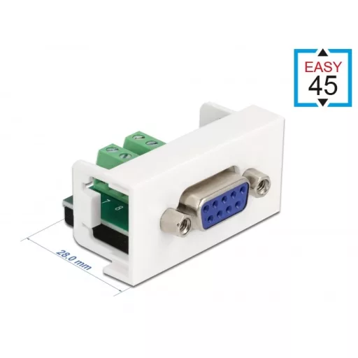 Delock Easy 45 Module D-Sub 9 tűs anya   10 tűs sorkapocs 22,5 x 45 mm (81350)