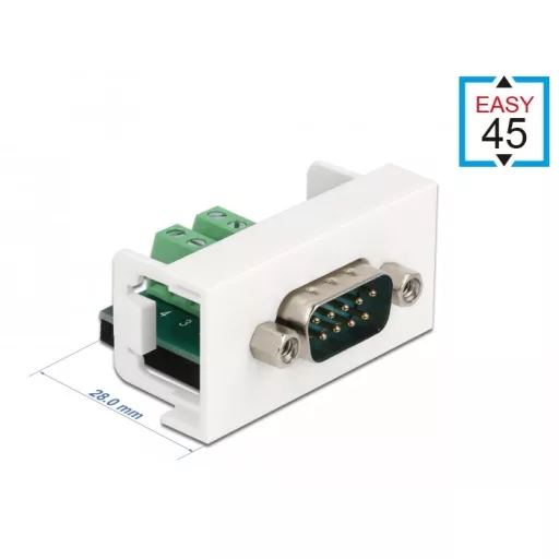 Delock Easy 45 Module D-Sub 9 tűs apa   10 tűs sorkapocs 22,5 x 45 mm (81351)