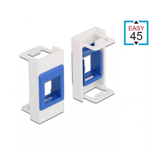 Delock Easy 45 Modul Keystone tartó 22,5 x 45 mm, fehér / kék (81357)
