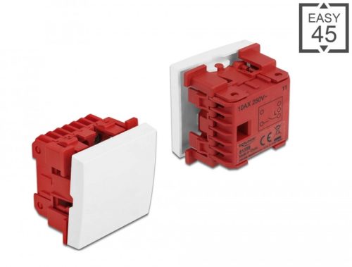 Delock Easy 45 Egyes kapcsoló egypólusú, egyirányú 45 x 45 mm, fehér (81359)