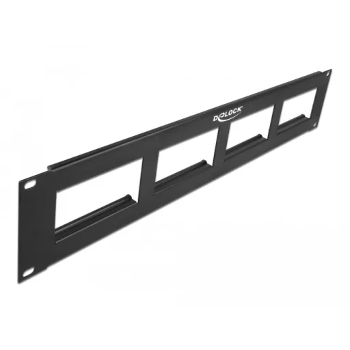 Delock Easy 45 19  patch panel kivágás 4 x 90,5 x 45,2 mm, 2U, fekete (81378)