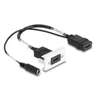   Delock Easy 45 HDMI 4K 60 Hz modul DC töltéssel 2,1 x 5,5 mm és rövid kábel, 22,5 x 45 mm (81384)
