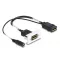 Delock Easy 45 DisplayPort 4K 60 Hz modul DC töltéssel 2,1 x 5,5 mm és rövid kábel, 22,5 x 45 mm (81385)