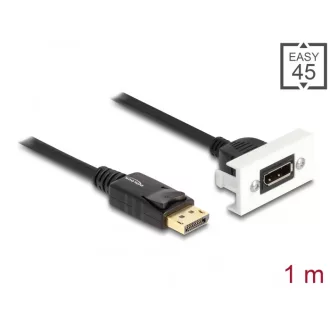   Delock Easy 45 DisplayPort 8K 30 Hz modul rövid kábellel, 22,5 x 45 mm (81387)