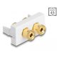 Delock Easy 45 modul 2 x kötési pozíció, piros / fekete gyűrű 22,5 x 45 mm (81398)