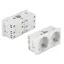 Delock 45 x 45 mm méretű, 2 modulos, bővíthető, 45  elrendezésű Easy 45 földelt hálózati csatlakozóaljzat (81426)