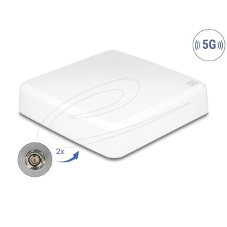   Delock 5G 3300 - 5000 MHz MIMO antenna 2 x N anya 9 dBi irány, kültéri fali és állított elhelyezésre fehér (81467)