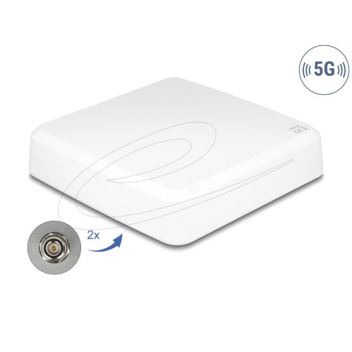 Delock 5G 3300 - 5000 MHz MIMO antenna 2 x N anya 9 dBi irány, kültéri fali és állított elhelyezésre fehér (81467)