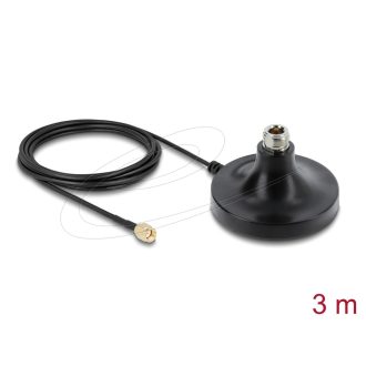   Delock Antenna mágneses talp 1 x N jack - 1 x RP-SMA dugó ULA100 3 m kültéri fekete (81491)