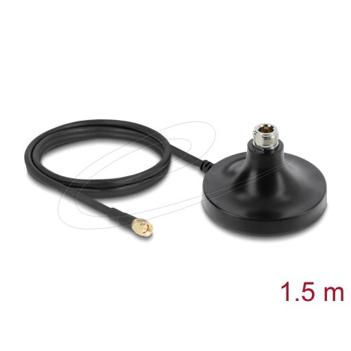Delock Antenna mágneses talp 1 x N jack - 1 x SMA dugó ULA100 1 m kültéri fekete (81492)