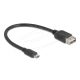 Delock USB 2.0 kábel EASY USB Type Micro apa - EASY USB Type-A anya 0,2 m