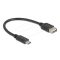Delock USB 2.0 kábel USB Type-C  apa   EASY USB Type-A anya, 0,2 m (81534)