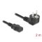 Delock PC tápkábel földelt csatlakozóval CEE 7/7 90 -ban hajlított - C13 anya, 2 m, 3 x 1,00 mm2 méretű fekete (81567)