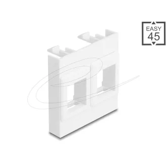   Delock Easy 45 modul két Keystone tartóval, 45 x 45 mm, fehér / fehér (81582)