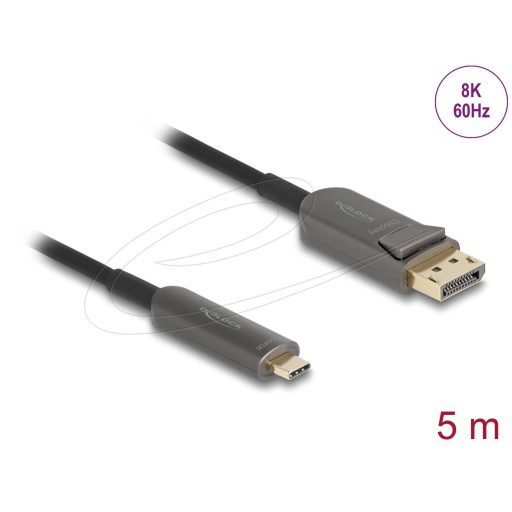 Delock Aktív optikai kábel USB Type-C    DisplayPort, 8K 60 Hz, 40 Gbps, 5 m (81604)