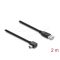 Delock USB 2.0 kábel A-típusú csatlakozódugó - Mini-B típusú csatlakozódugó, jobbra hajlítva, 2 m (81652)