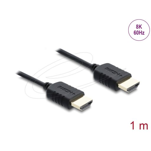 Delock Koaxiális High Speed HDMI kábel 8K 60 Hz 48 Gbps fonott borítással 1 m (81681)