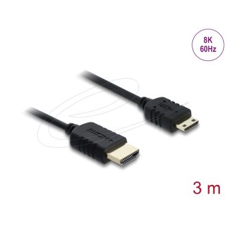   Delock Koaxiális High Speed HDMI kábel HDMI dugó - Mini HDMI dugó 8K 60 Hz 3 m (81686)