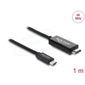   Delock Koaxiális USB Type-C  - HDMI kábel (DP Alt Mode) 4K 60 Hz fonott borítással 1 m (81703)