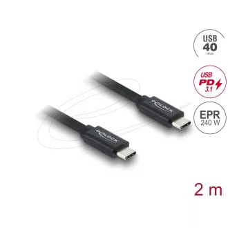   Delock Koaxiális USB 40 Gbps kábel USB PD 3.1 240 W 2 m (81707)