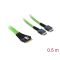 Delock PCIe 4.0 kábel Slim SAS SFF-8654 8i   2 x OCuLink SFF-8611 4i, 0,5 m (82195)