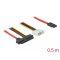 Delock Kábel SAS SFF-8482 + Táp > 1 db. 7 pin-es SATA 0,5 m (82219)