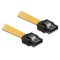Delock SATA sárga, egyenes/egyenes csatl. (fémlappal), 50 cm-es összekötő kábel (82477)