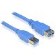 Delock USB3.0-A (apa/anya), 2 méteres hosszabbító kábel (82539)