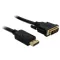 Delock Displayport - DVI 24+1 kábel, apa - apa 5,0m (82593)