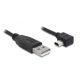 Delock USB 2.0-A apa - USB mini-B 5 tűs  hajlított apa átalakító kábel, 2m (82682)