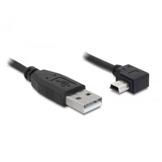   Delock USB 2.0-A apa - USB mini-B 5 tűs  könyök apa átalakító kábel, 3m (82683)