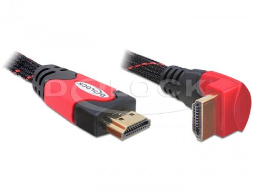 Delock High Speed HDMI Ethernet kábel, A-A apa/apa 1,0m hajlított