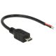 Delock kábel USB 2.0 Micro-B apa > 2 x nyitott vezetékű 10 cm Raspberry Pi