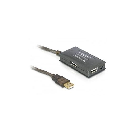 Delock USB 2.0 hosszabbító kábel, 10 m aktív, 4 portos Hub (82748)