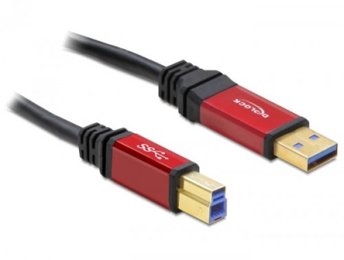 Delock USB 3.0-A > B apa / apa, 3 m prémium kábel (82758)