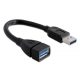 Delock hosszabbító kábel, USB 3.0 A-A 15 cm apa / anya (82776)