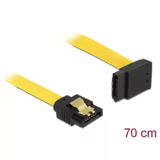   Delock SATA 6 Gb/s kábel egyenes - fölfelé 90 fok 70 cm sárga (82812)