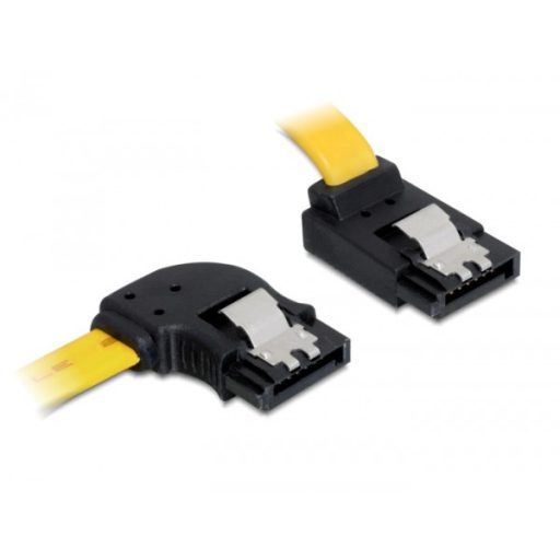 Delock SATA 6 Gb/s bal / fel kábel, fém, 50 cm (82837)