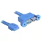 Delock USB 3.0-ás pin fejes kábel, anya > 2 x USB 3.0-A anya párhuzamos (82941)