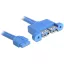 Delock USB 3.0-ás pin fejes kábel, anya > 2 x USB 3.0-A anya párhuzamos (82941)