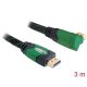 Delock Kábel High Speed HDMI típusú Ethernet   HDMI A dugós > HDMI A dugós derékszögű 4K 3 m