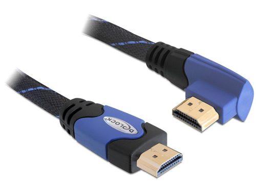 Delock High Speed HDMI-kábel típusú Ethernet   HDMI A dugós > HDMI A dugós derékszögű 4K 1 m